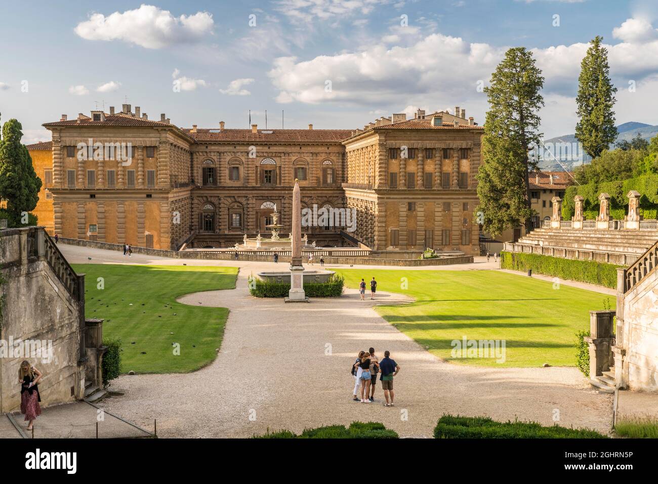 Giardino di Boboli, Boboli-Garten mit Palazzo Pitti, Florenz, Toskana, Italien Stockfoto