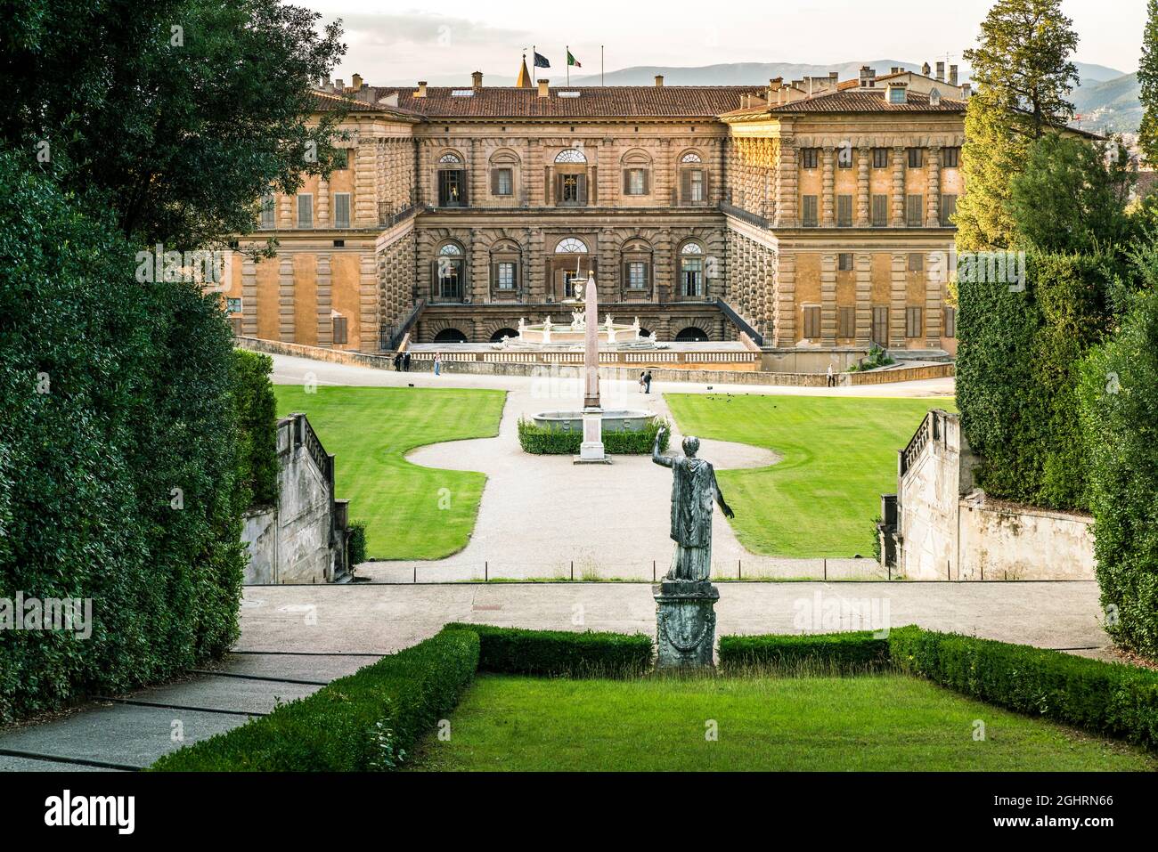 Giardino di Boboli, Boboli-Garten mit Palazzo Pitti, Florenz, Toskana, Italien Stockfoto