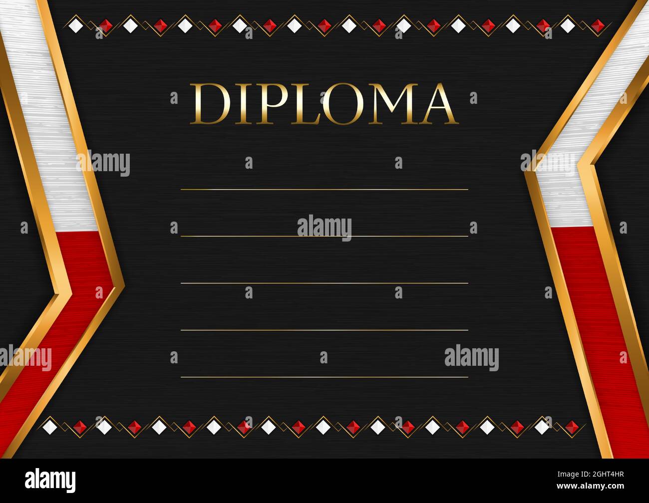 Horizontaler Rahmen und Rahmen auf schwarzem Metall-Hintergrund, mit Farben der Tonga-Flagge, Vorlage Elemente für Ihr Zertifikat und Diplom. Vektor. Stock Vektor