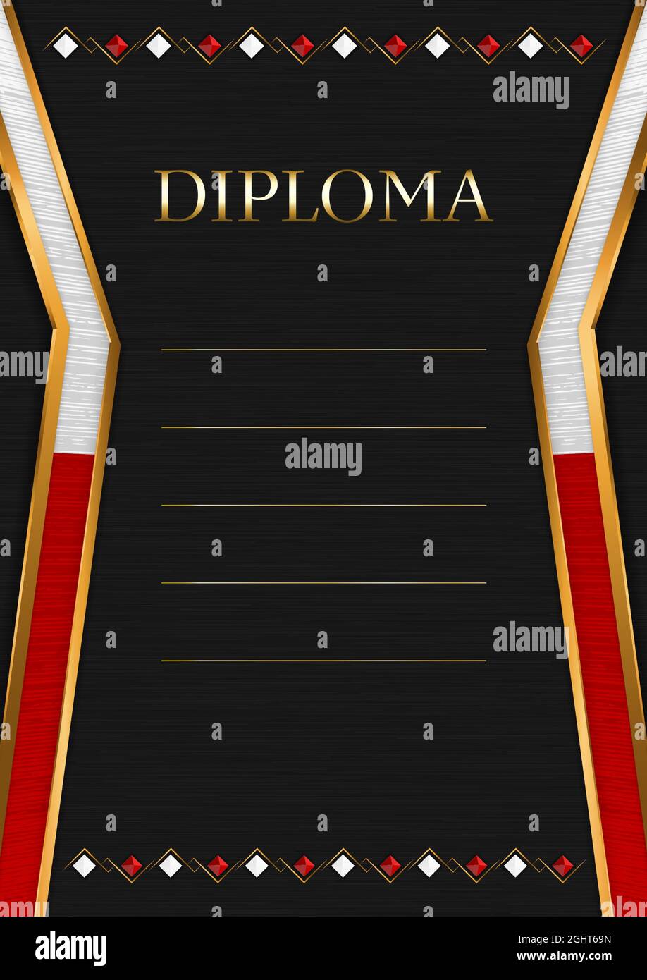 Vertikaler Rahmen und Rahmen auf schwarzem Metall-Hintergrund, mit Farben der Tonga-Flagge, Vorlage Elemente für Ihr Zertifikat und Diplom. Vektor. Stock Vektor