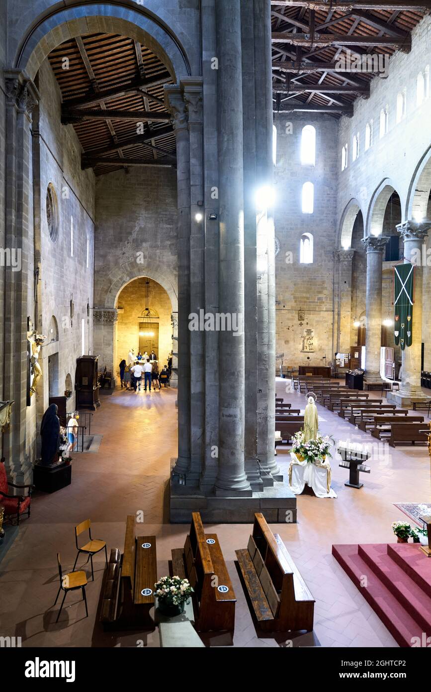 Arezzo Toskana Italien. Kirche Santa Maria della Pieve Stockfoto