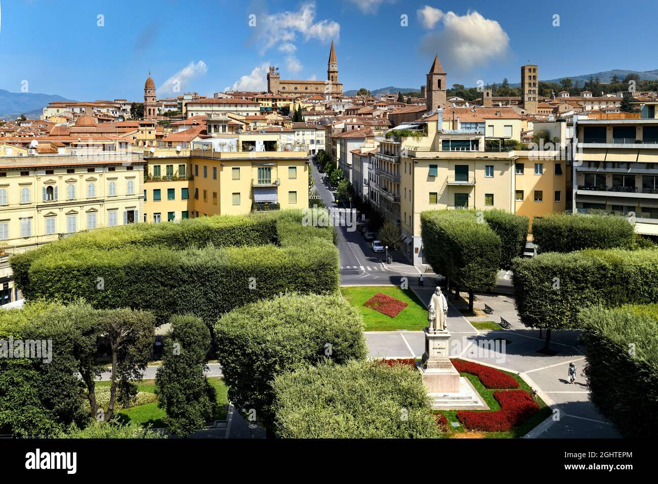 Arezzo Toskana Italien. Erhöhter Blick auf die Stadt Stockfoto
