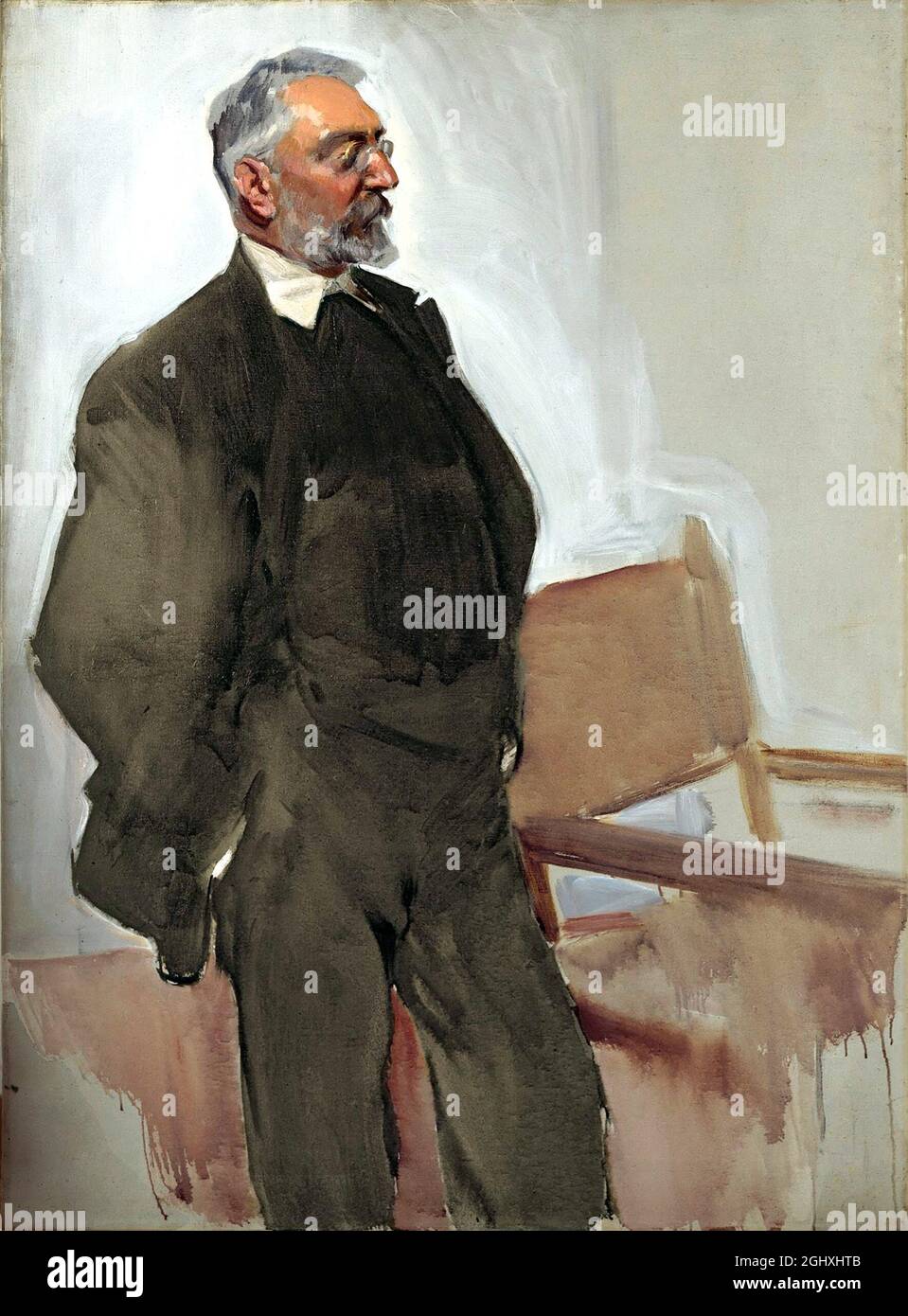 Porträt von Unamuno des spanischen Künstlers Joaquín Sorolla y Bastida (1863-1923), Öl auf Leinwand, c.. 1912 Stockfoto