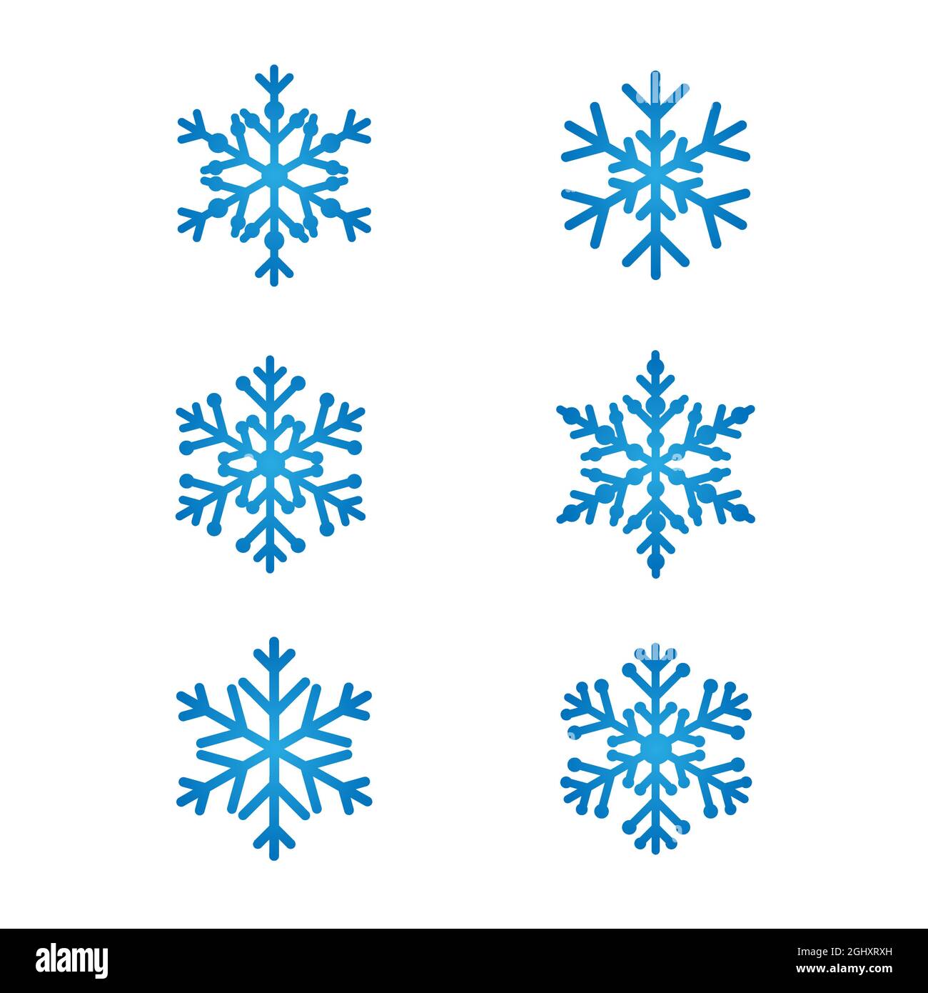 Set von schönen blauen Schneeflocken kreatives Konzept. Die Grüße der Wintersaison. Frohe Weihnachten und Eine Happy New Year Deko Kollektion. Dekorativer L Stock Vektor