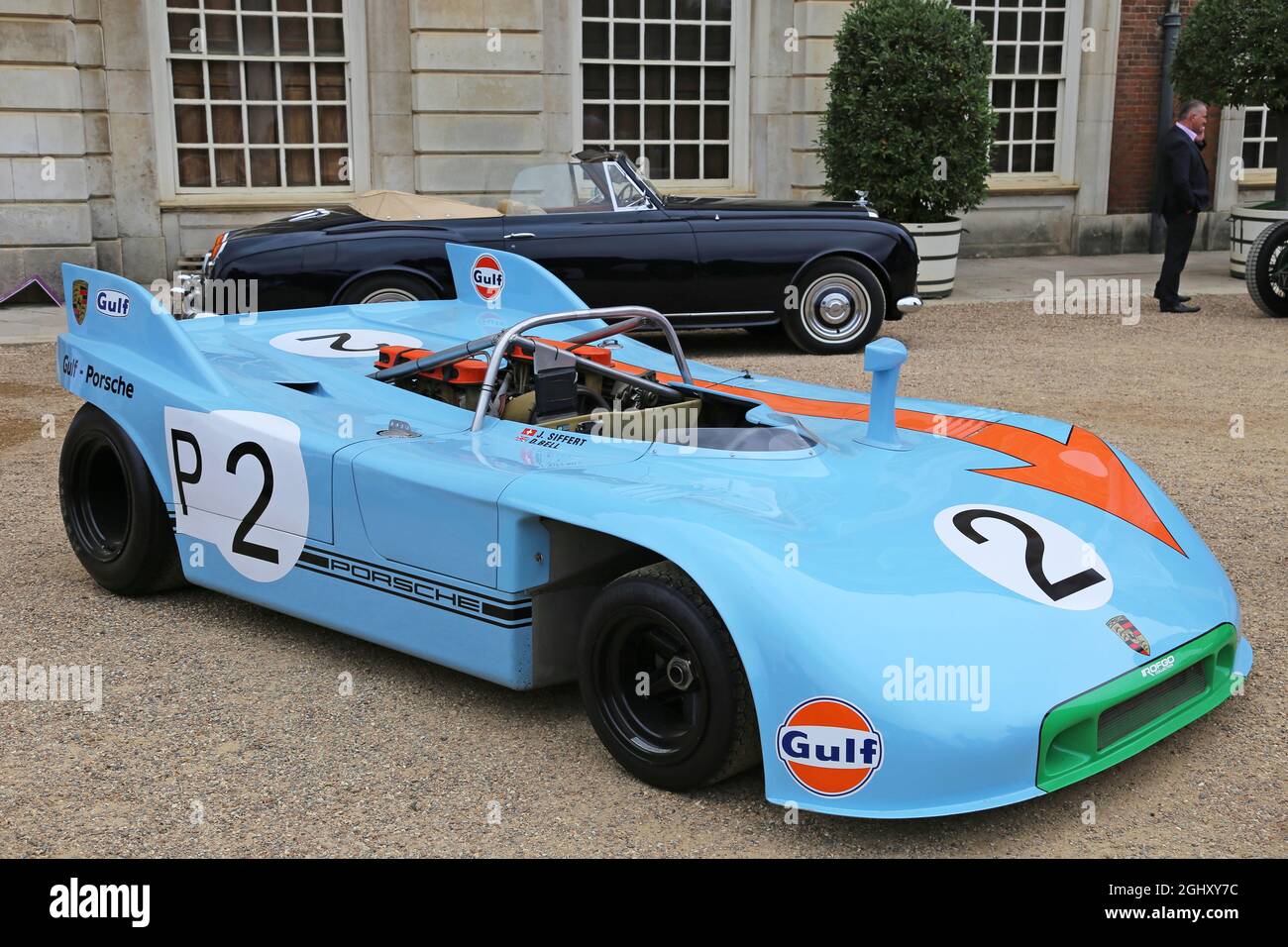 Porsche 908/3 (1971), Gulf V Martini Display, Concours of Elegance 2021, Hampton Court Palace, London, Großbritannien, Europa Stockfoto