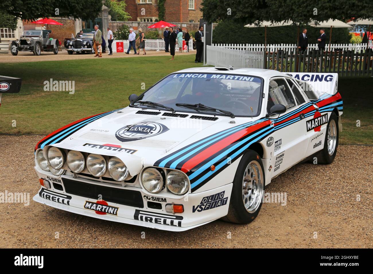 Lancia 037 (1983), Gulf V Martini Display, Concours of Elegance 2021, Hampton Court Palace, London, Großbritannien, Europa Stockfoto