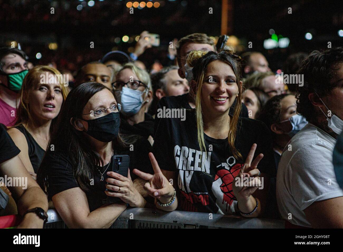 Seattle, USA. September 2021. Seattle, WA - 06. SEPTEMBER 2021 : die Rockband Green Day tritt während der Hella Mega Tour im T-Mobile Park am 06. September 202 1 in Seattle, Washington, vor ausverkauften Zuschauern auf. Photo Xander Decchio/imageSPACE Credit: Imagespace/Alamy Live News Stockfoto