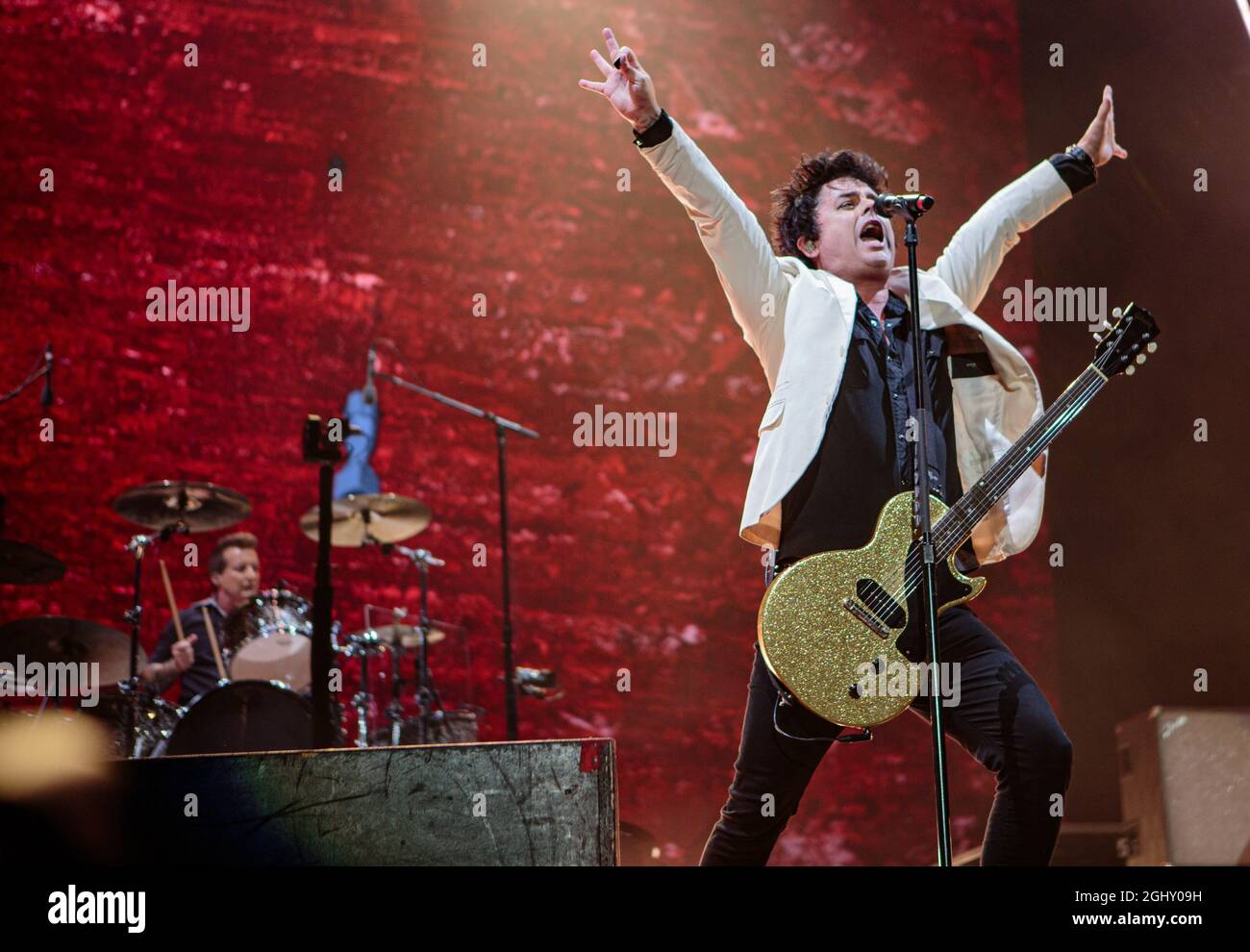 Seattle, USA. September 2021. Seattle, WA - 06. SEPTEMBER 2021 : die Rockband Green Day tritt während der Hella Mega Tour im T-Mobile Park am 06. September 202 1 in Seattle, Washington, vor ausverkauften Zuschauern auf. Photo Xander Decchio/imageSPACE Credit: Imagespace/Alamy Live News Stockfoto