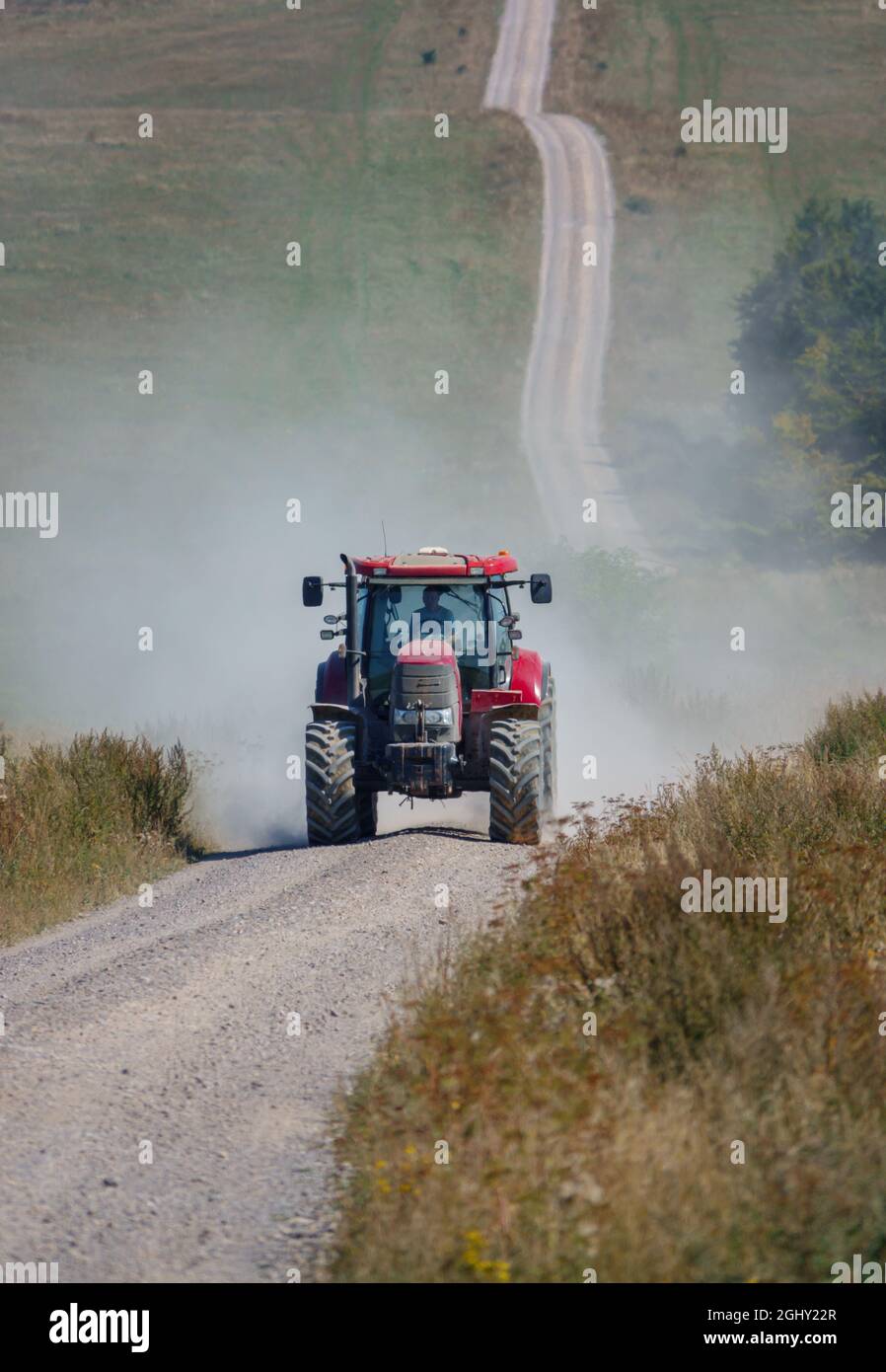 Großer Puma 160 Traktor in Rot Stockfoto