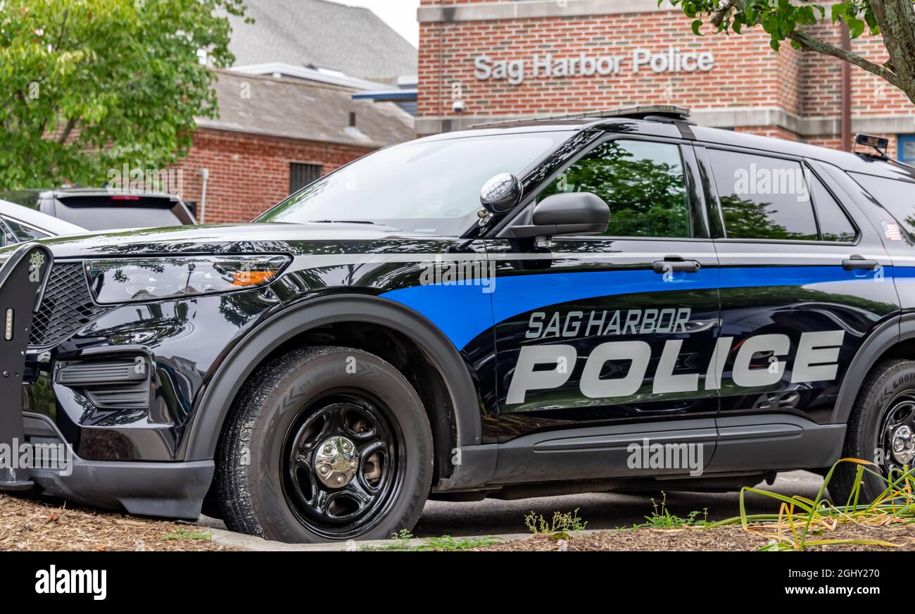 Sag Harbor, NY Polizeiauto Stockfoto