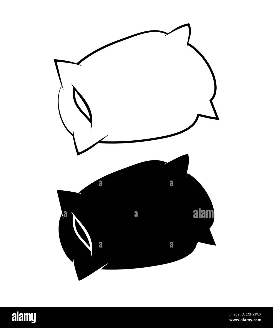 Kissen. Komfortkissen für Bettillustration. Silhouette und Umriss. Vektorsymbol auf Weiß isoliert. Stock Vektor