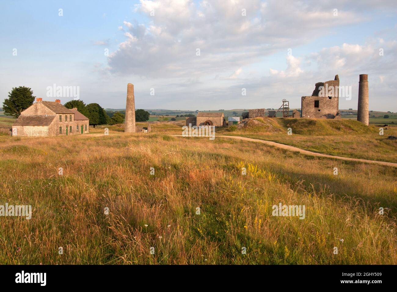 Elster Minen, Ruinen alter Bleiminen in Sheldon, Bakewell, Peak District, Derbyshire, England Stockfoto