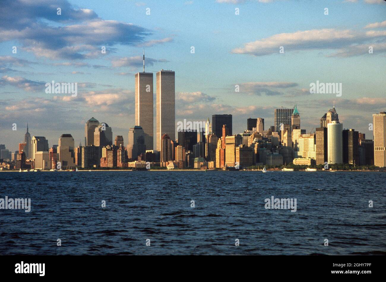 World Trade Center in Manhattan, NYC vor 9.11.01 Stockfoto