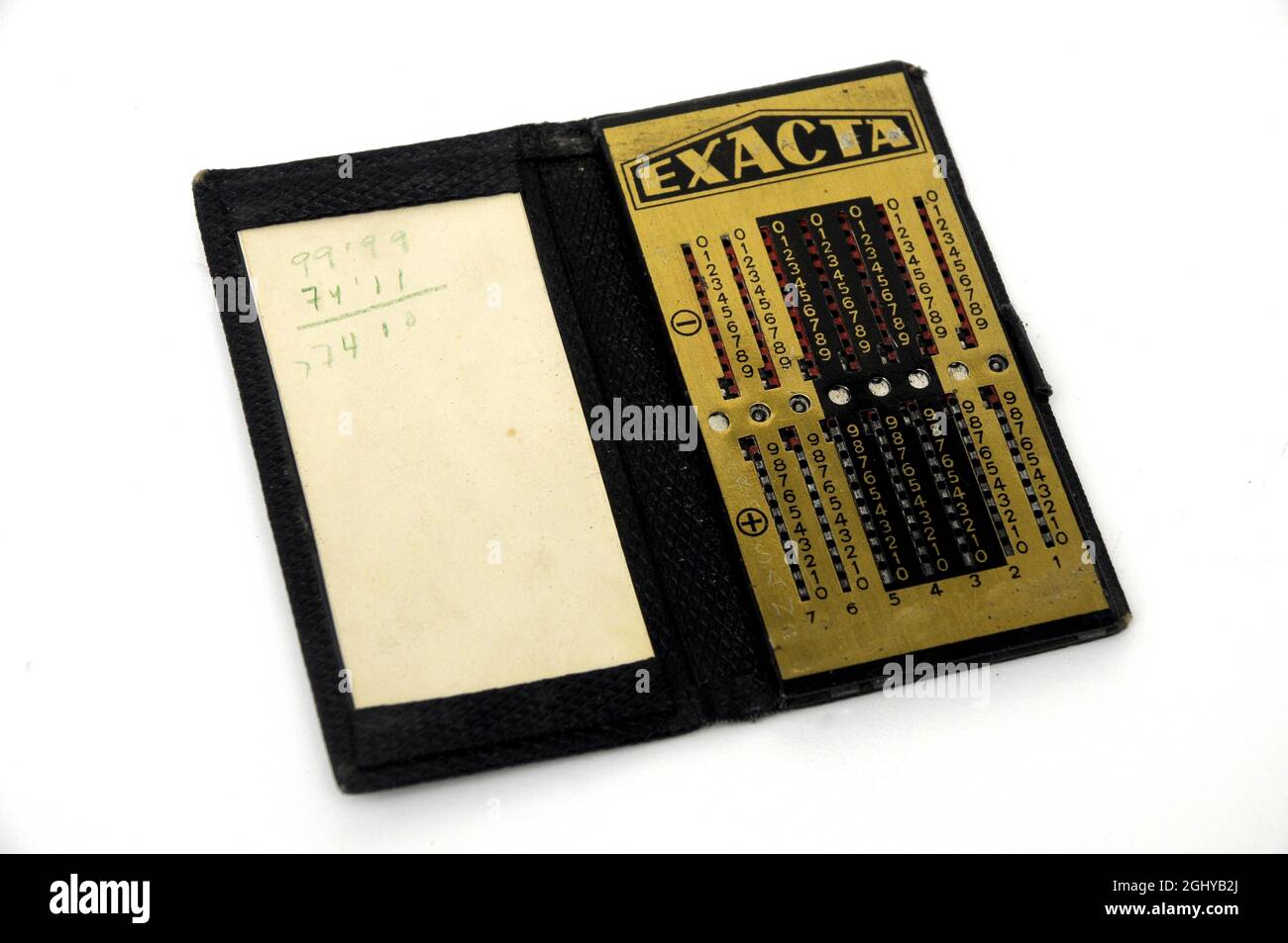 Taschenrechner, Taschenrechner, exakt,, vintage, aus zweiter Hand, Gebraucht, Vintage-Objekt, 50er Jahre, Stockfoto