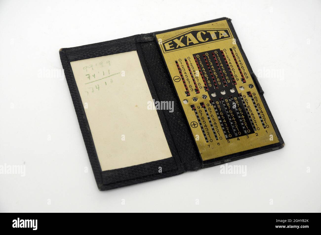 Taschenrechner, Taschenrechner, exakt,, vintage, aus zweiter Hand, Gebraucht, Vintage-Objekt, 50er Jahre, Stockfoto