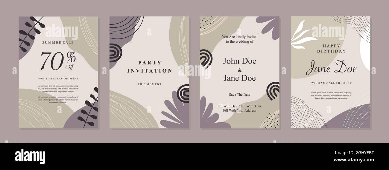 Satz von abstrakten kreativen künstlerischen Vorlagen. Universelle Cover Designs für Geschäftsbericht, Broschüren, Flyer, Präsentationen, Broschüren, Magazine. Stock Vektor