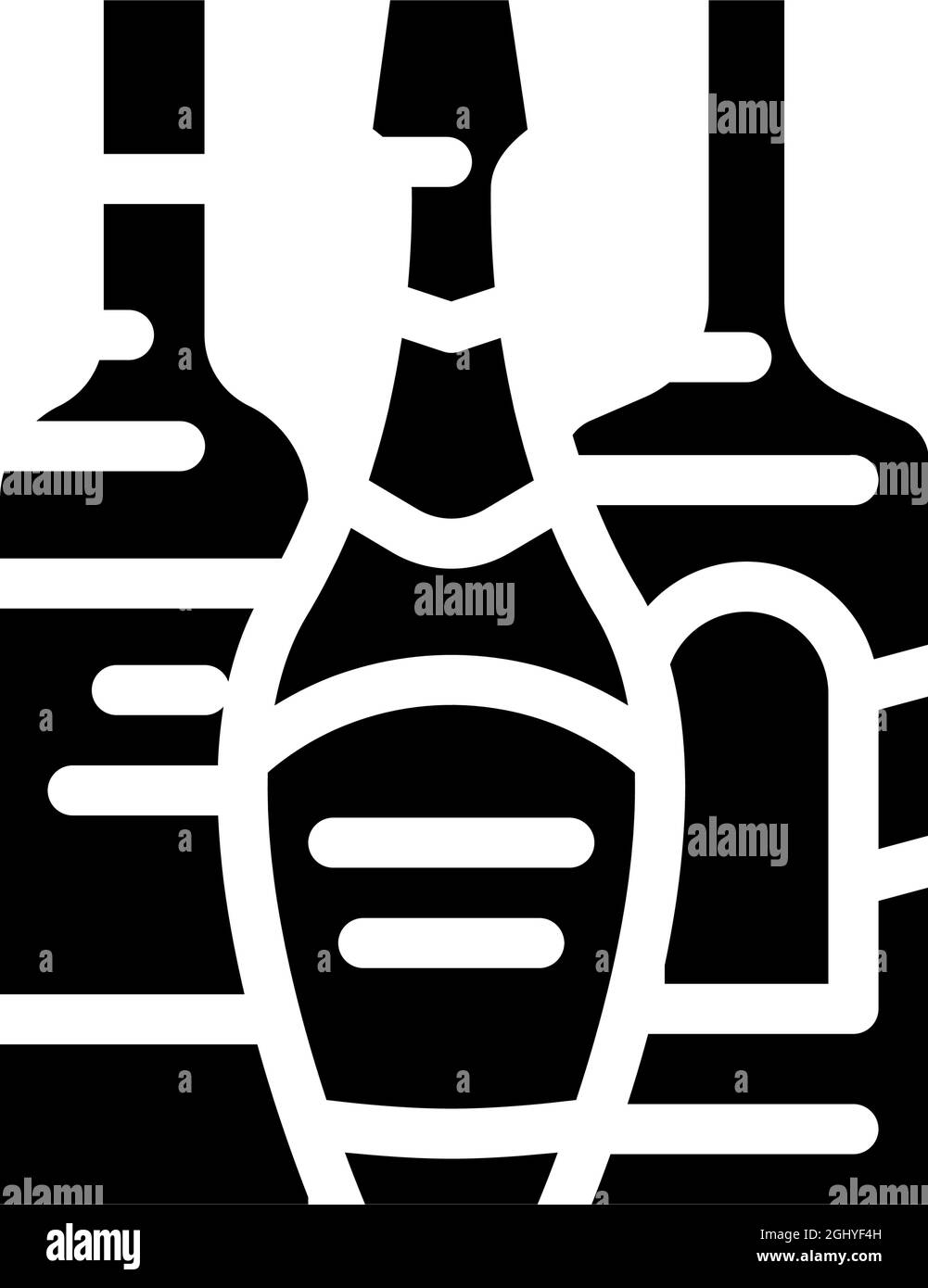 Abbildung des Glyphen-Symbols der Abteilung für Alkoholgetränke Stock Vektor