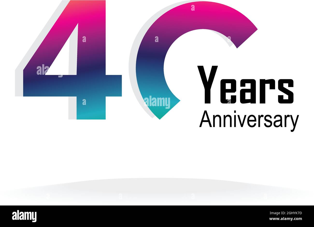 40 Jahre Jubiläum Logo Vektor Vorlage Design Illustration Stock Vektor