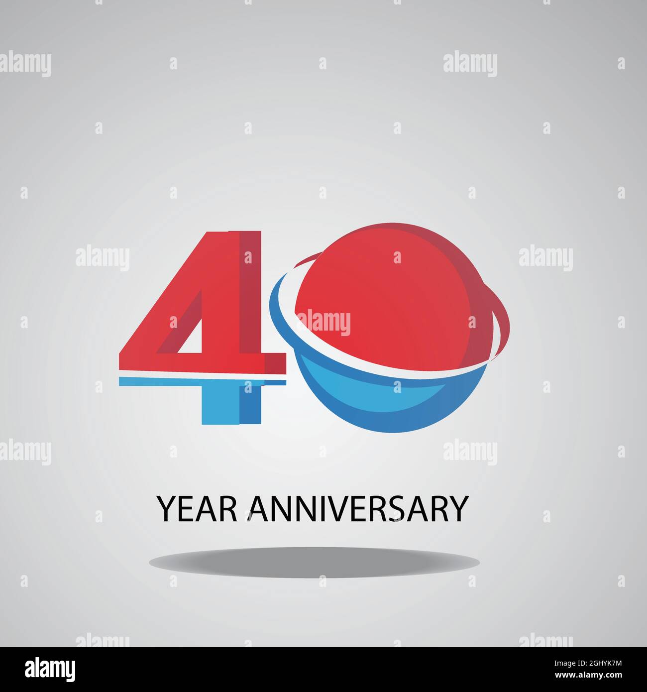 40 Jahre Jubiläum Logo Vektor Vorlage Design Illustration Stock Vektor