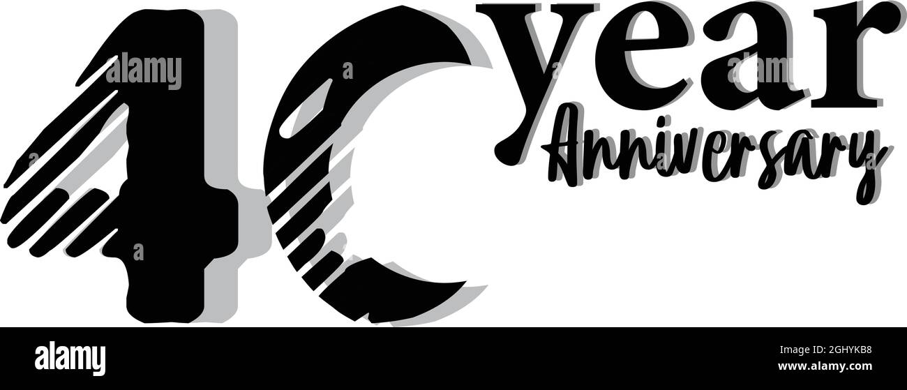 40 Jahre Firmenjubiläum Logo Vektor Template Design Illustration schwarz Stock Vektor