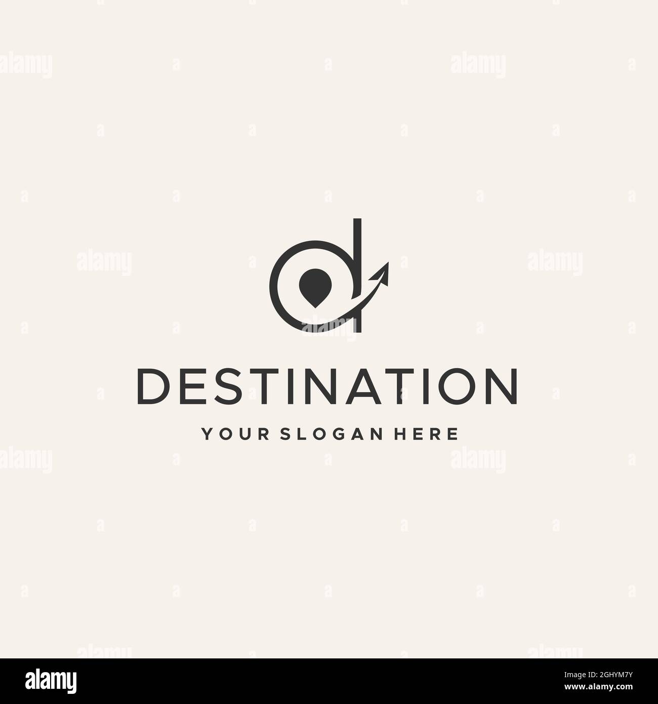 Flaches Lettermark-Logo mit D-Lane-Design Stock Vektor