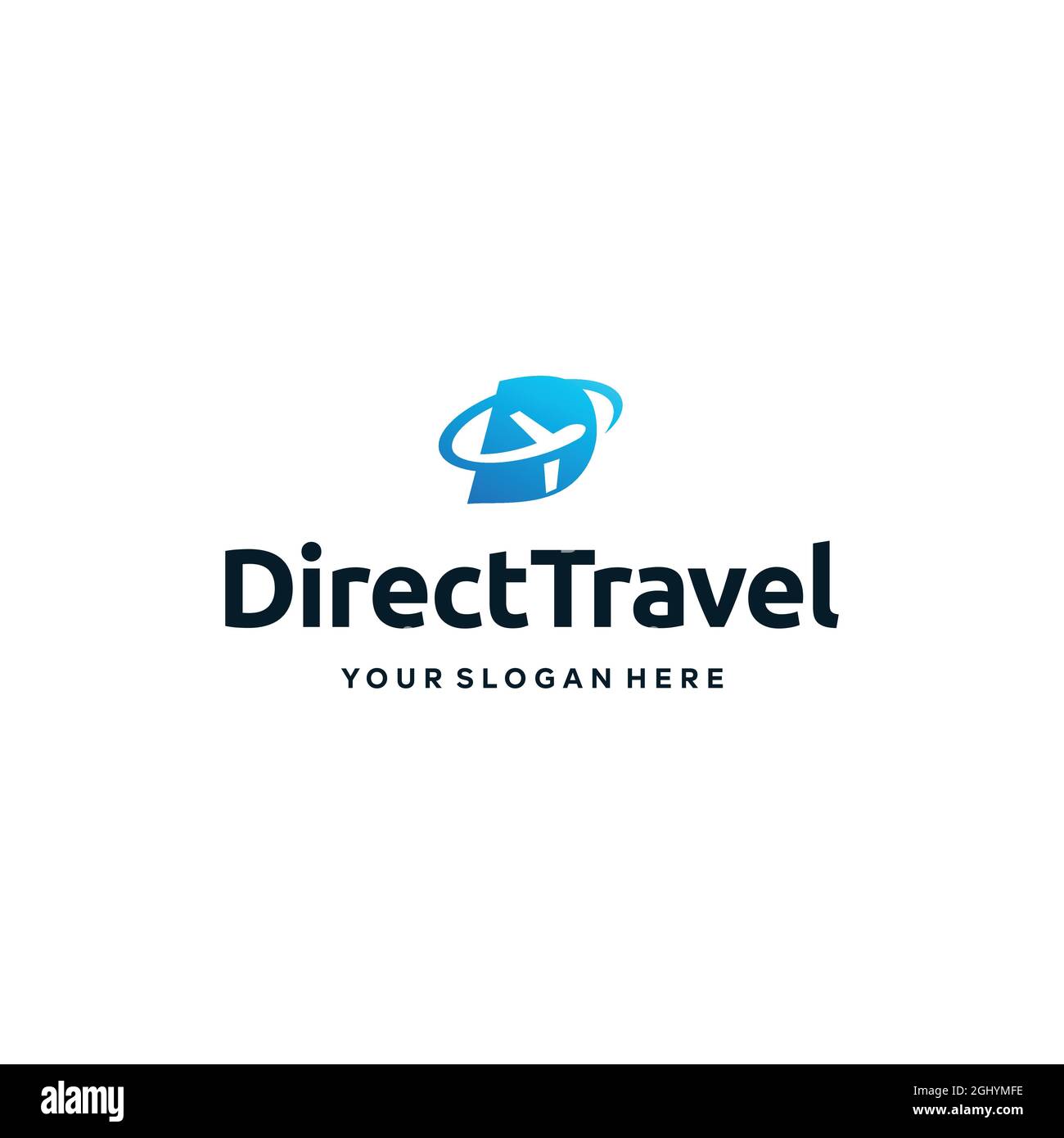 Flaches Lettermark Initial D Plane Lane Logo-Design Stock Vektor