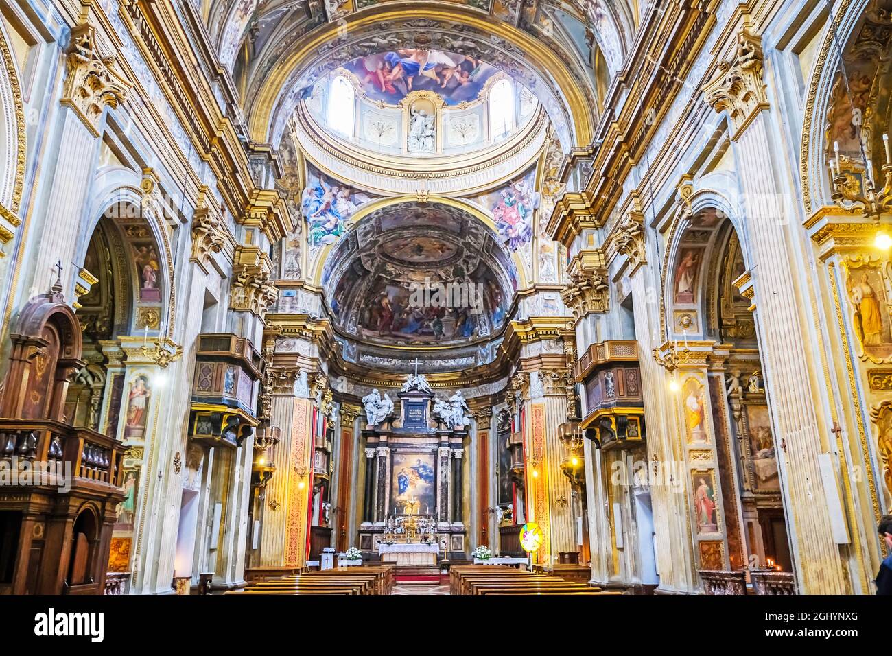 Das Innere der Chiesa di San Filippo Neri in Perugia Umbria Italien Stockfoto