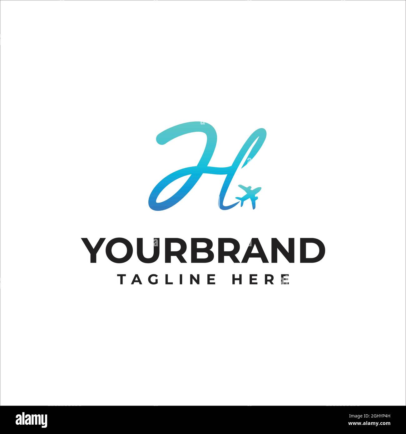 Logo der Fluggesellschaft für Geschäftsreisen mit dem Buchstaben H. Logo der Reisegesellschaft H. Stock Vektor