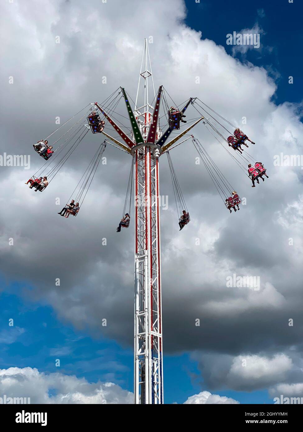 Fairground Ride auf einem Festival in Malton in North Yorkshire, Großbritannien Stockfoto