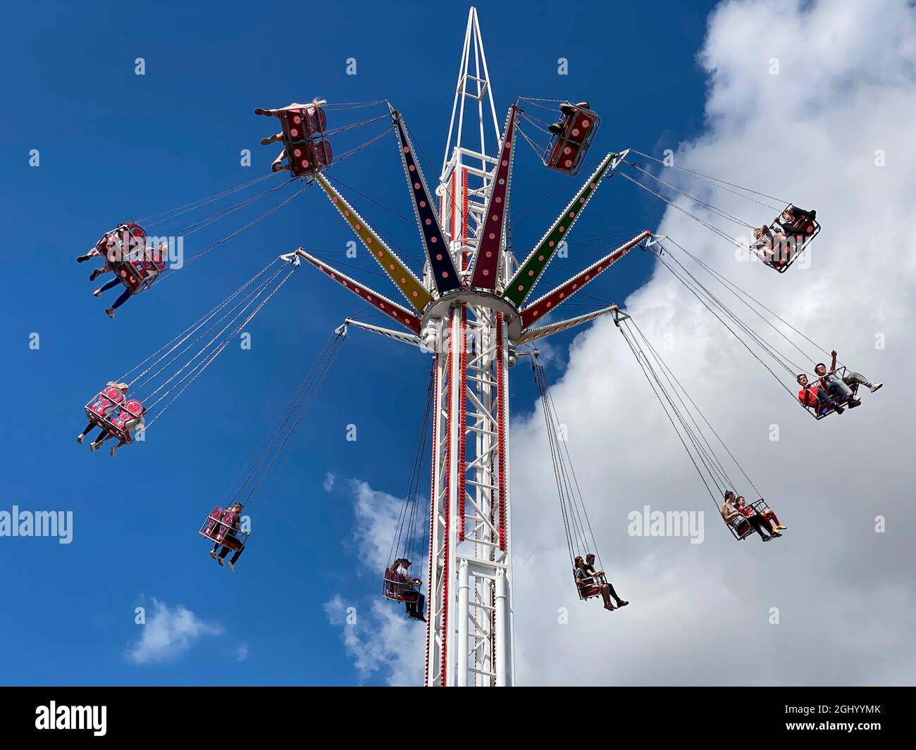 Fairground Ride auf einem Festival in Malton in North Yorkshire, Großbritannien Stockfoto