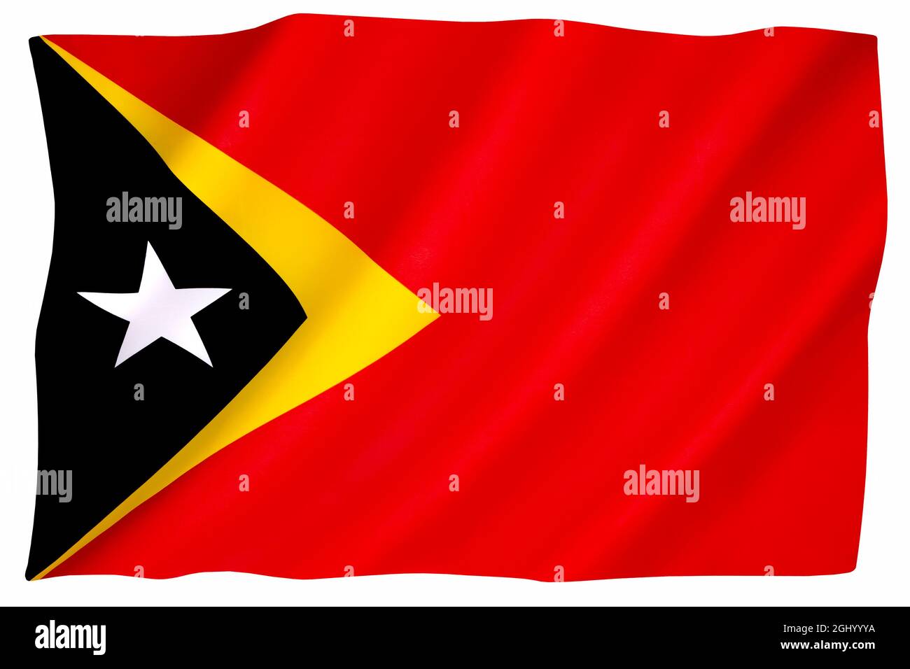 Flagge der Demokratischen Republik Timor-Leste - um Mitternacht am 19. Mai 2002 und während der ersten Momente des Unabhängigkeitstages, dem 20. Mai, die Vereinigten Staaten Stockfoto