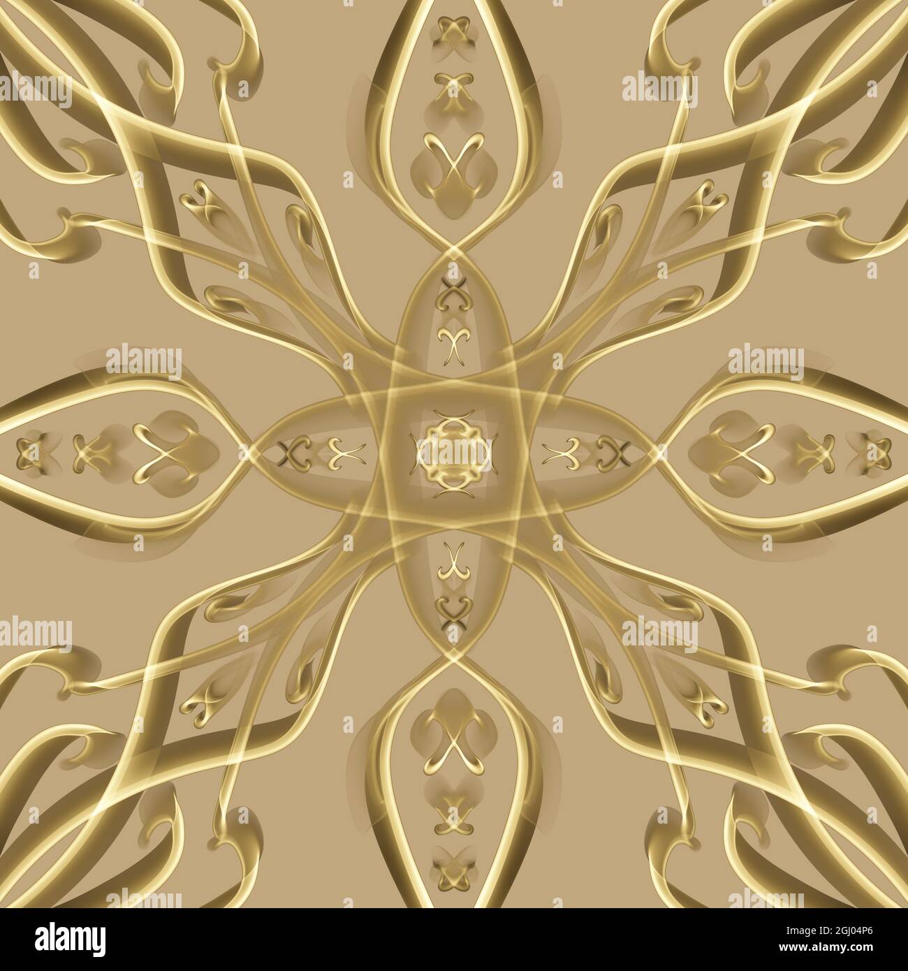 Nahtloses ornamentales Muster in goldener Farbe. Stockfoto