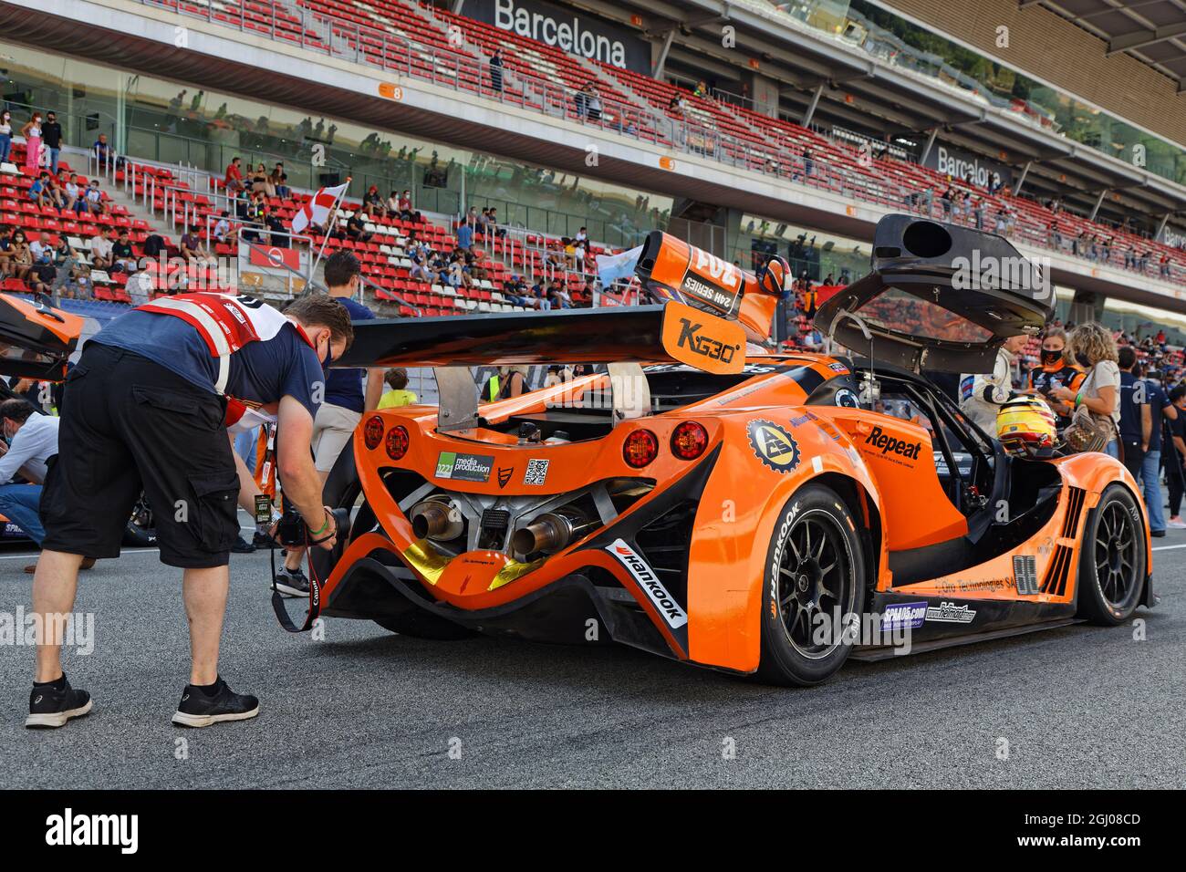 BARCELONA, SPANIEN, 4. September 2021 : Vortex-Team an der Startaufstellung. 24h Series sind eine internationale Langstreckenmeisterschaft für GT und To Stockfoto