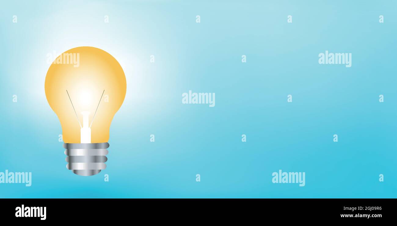 Konzept der Innovation oder Idee oder Kreativität oder Erfindung oder Inspiration oder Phantasie.Banner mit handgezeichneten Glühbirne und Kopierraum. Energie Stock Vektor