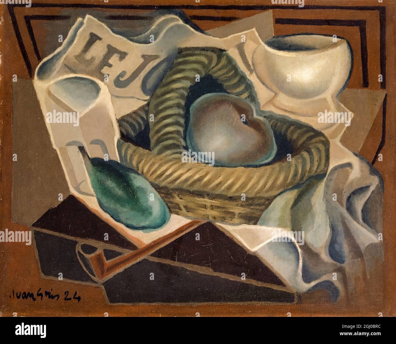 Juan Gris, der Korb, abstrakte Malerei, 1924 Stockfoto