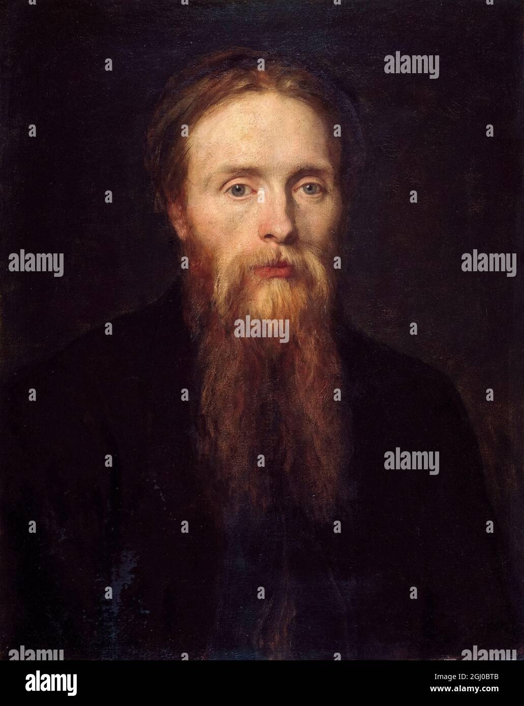 Sir Edward Coley Burne-Jones, 1. Baronet (1833-1898), britischer, präraffaelitischer Künstler und Designer, Porträtmalerei von George Frederic Watts, 1870 Stockfoto