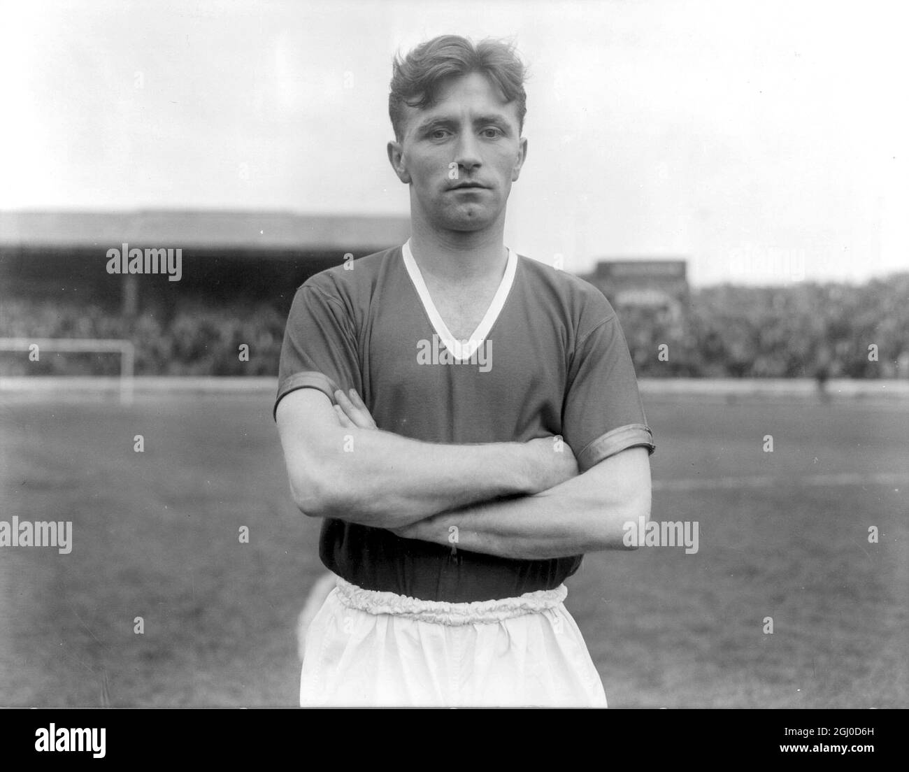 England und Manchester United Spieler Roger Byrne. September 1956 Stockfoto