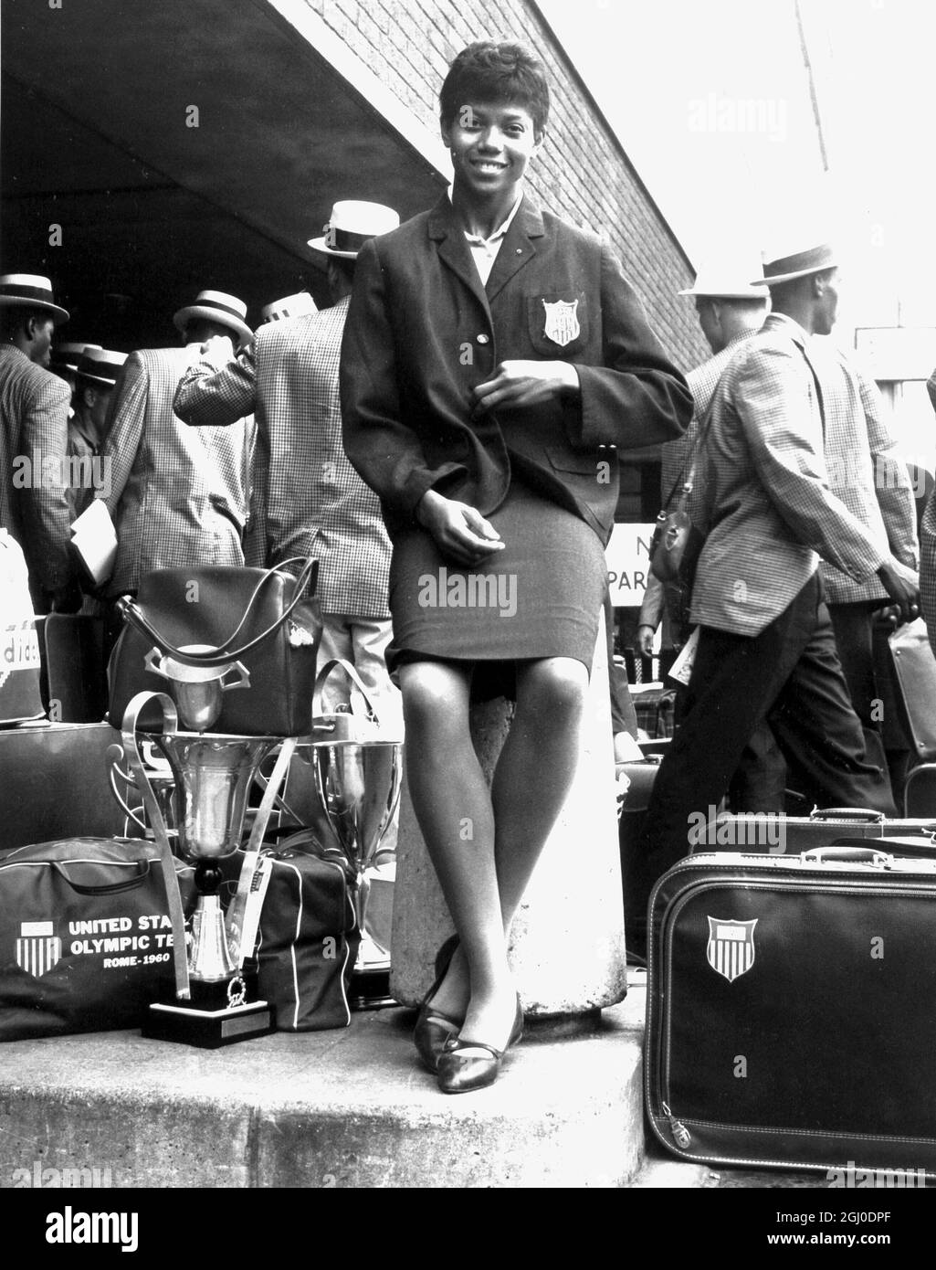 Wilma Rudolph Olympic Gold Medallist. Sie gewann die 100 und 200 Meter und das Staffellauf, am 12. September 1960 in White City Stockfoto