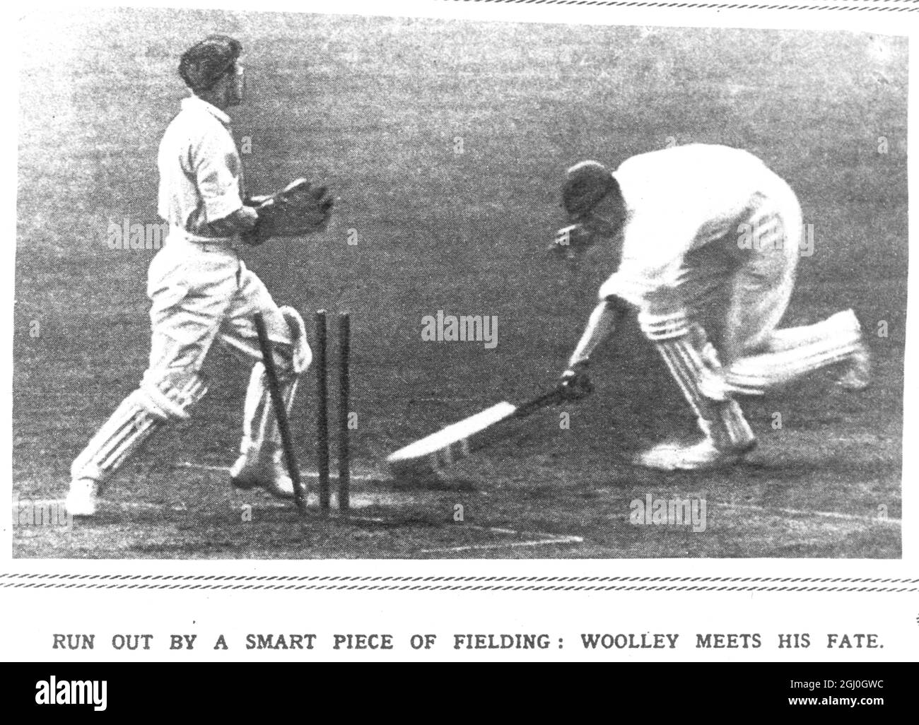 Frank Woolley (England) läuft für 27 1926 England gegen Australien - 3. Test Headingley 10. Juli 1926 Stockfoto