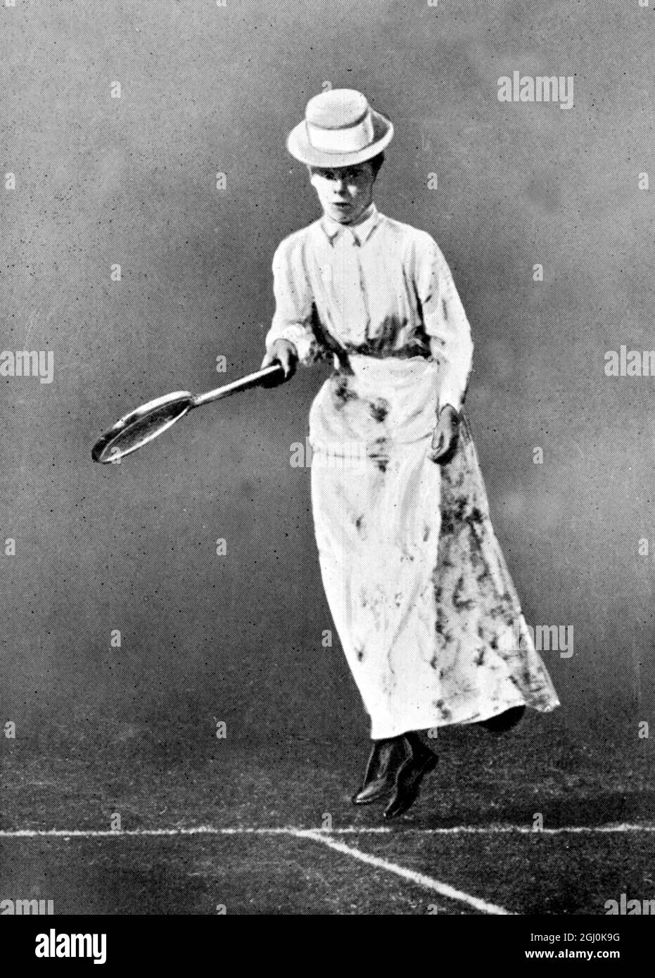 Miss Lena Rices 1890 - Tennis - Wimbledon Championships - Damen-Einzelsiegerin im 1890 15. Juni 1890 Stockfoto