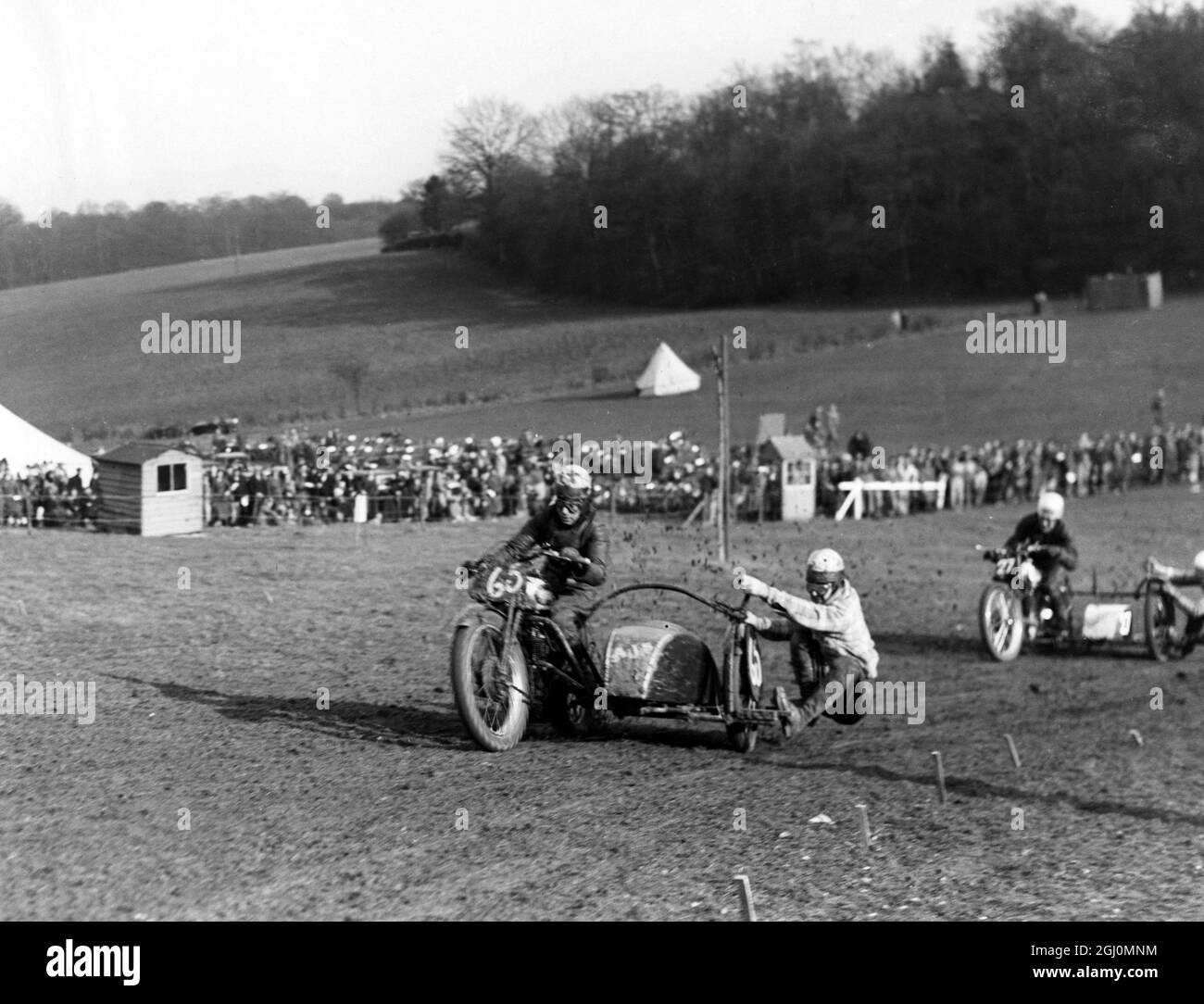 Grasstrack Racing bei Brands Hatch 1937 Stockfoto