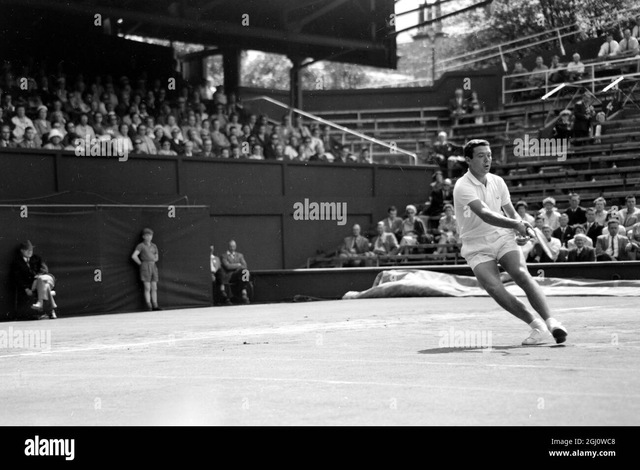 ITALIENISCHE TENNISSPIELERIN - NICOLE PIETRANGELI - TENNIS WIMBLEDON DAVIS CUP HALBEINZEL IN DER EUROPAZONE 14. JULI 1960 Stockfoto