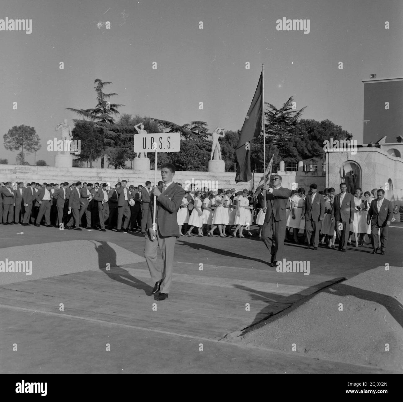 ERÖFFNUNGSZEREMONIE DER OLYMPISCHEN SPIELE PARADE DER RUSSISCHEN MANNSCHAFT AM 25. AUGUST 1960 Stockfoto