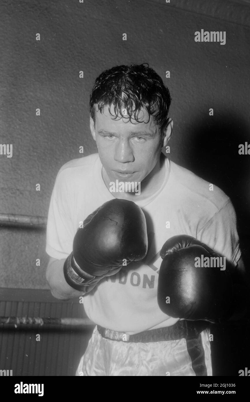 BOXWELTMEISTER TERRY DOWNES 11. JANUAR 1961 Stockfoto