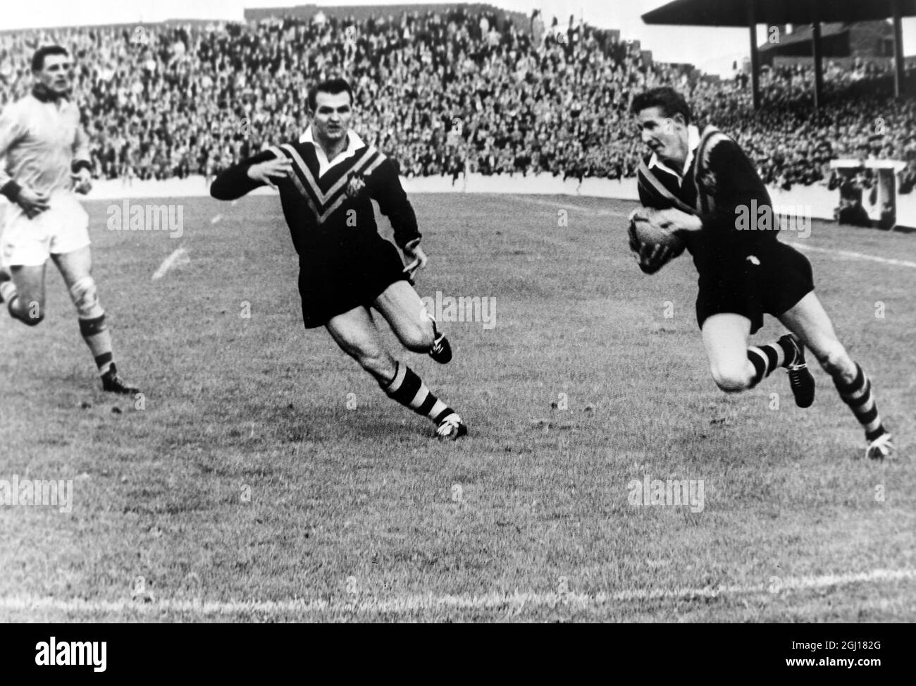 RUSHWORTH IN AKTION RUGBY IN WARRINGTON, AUSTRALIEN - ; 16. SEPTEMBER 1963 Stockfoto