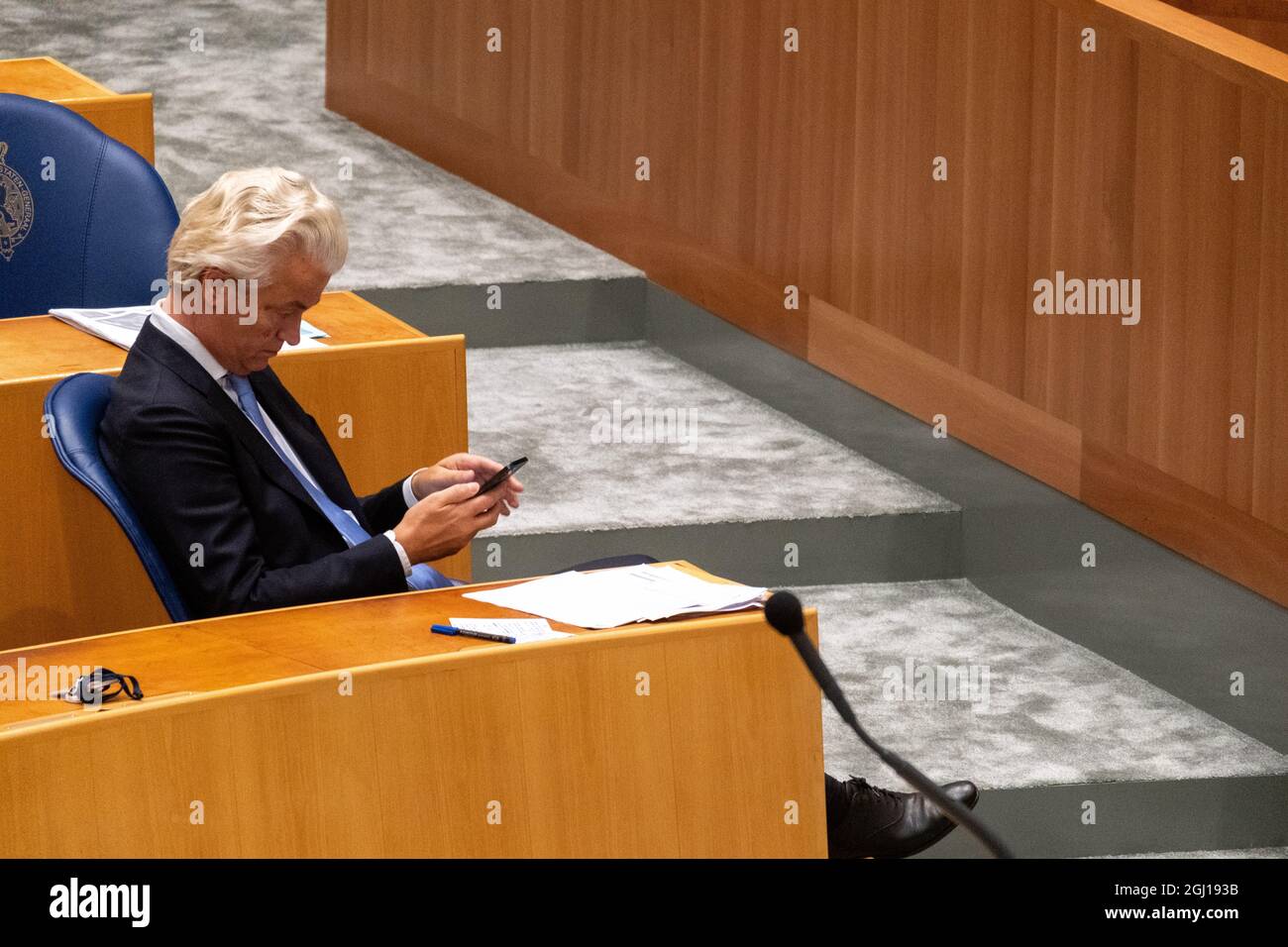 Pays-Bas, La Haye le 07/09/2021. Au parlement des Pays-Bas, debat Suite au Rapport finale de l'informatrice pour la Formation du nouveau gouvernement. Stockfoto