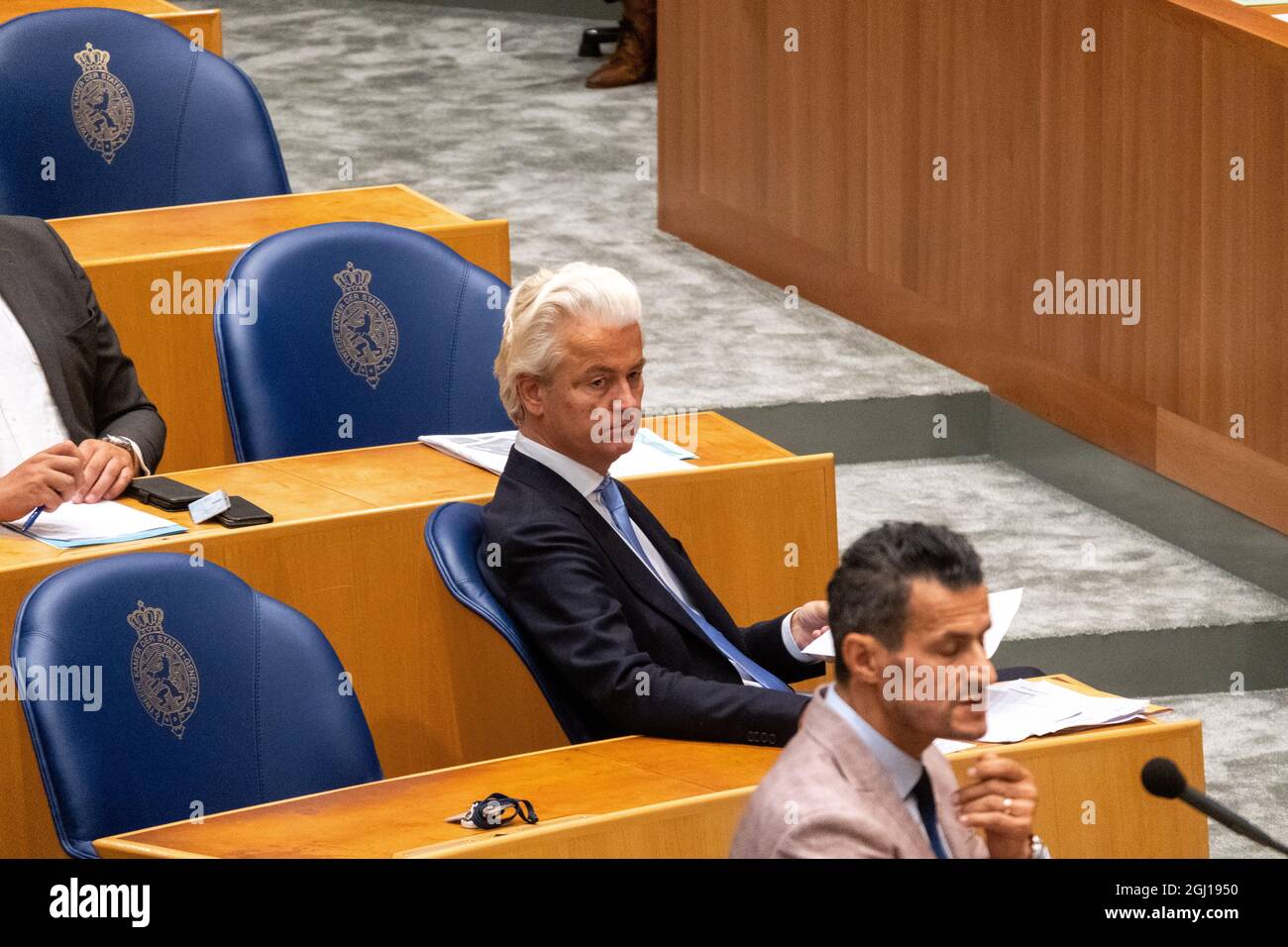 Pays-Bas, La Haye le 07/09/2021. Au parlement des Pays-Bas, debat Suite au Rapport finale de l'informatrice pour la Formation du nouveau gouvernement. Stockfoto