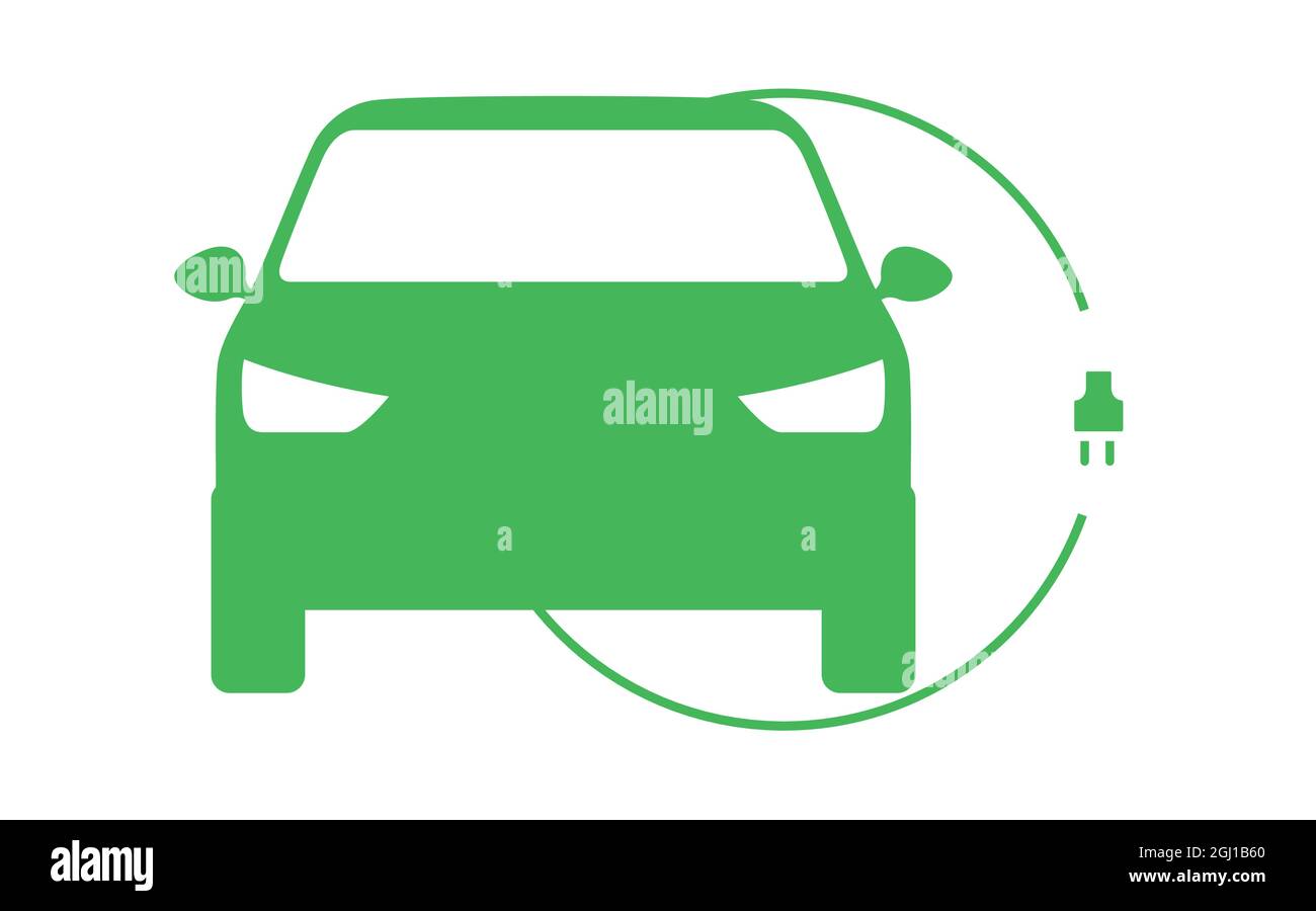 Vorlage für Elektroauto-Straßenschilder. Minimalistisches flaches Design Stock Vektor