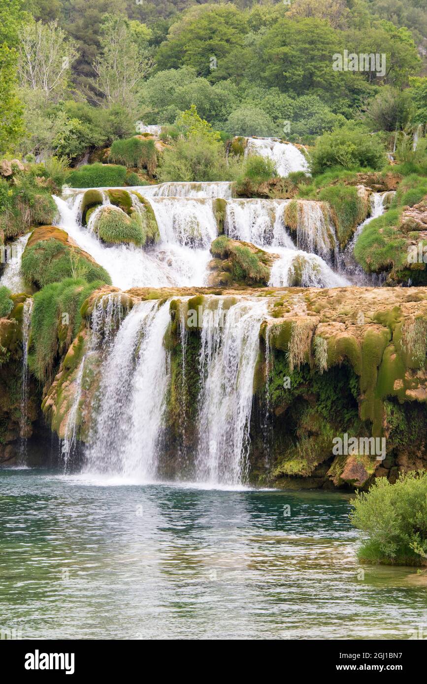 Kroatien. Skradinski Buk Schwimmgebiet des Krka Nationalparks. Stockfoto