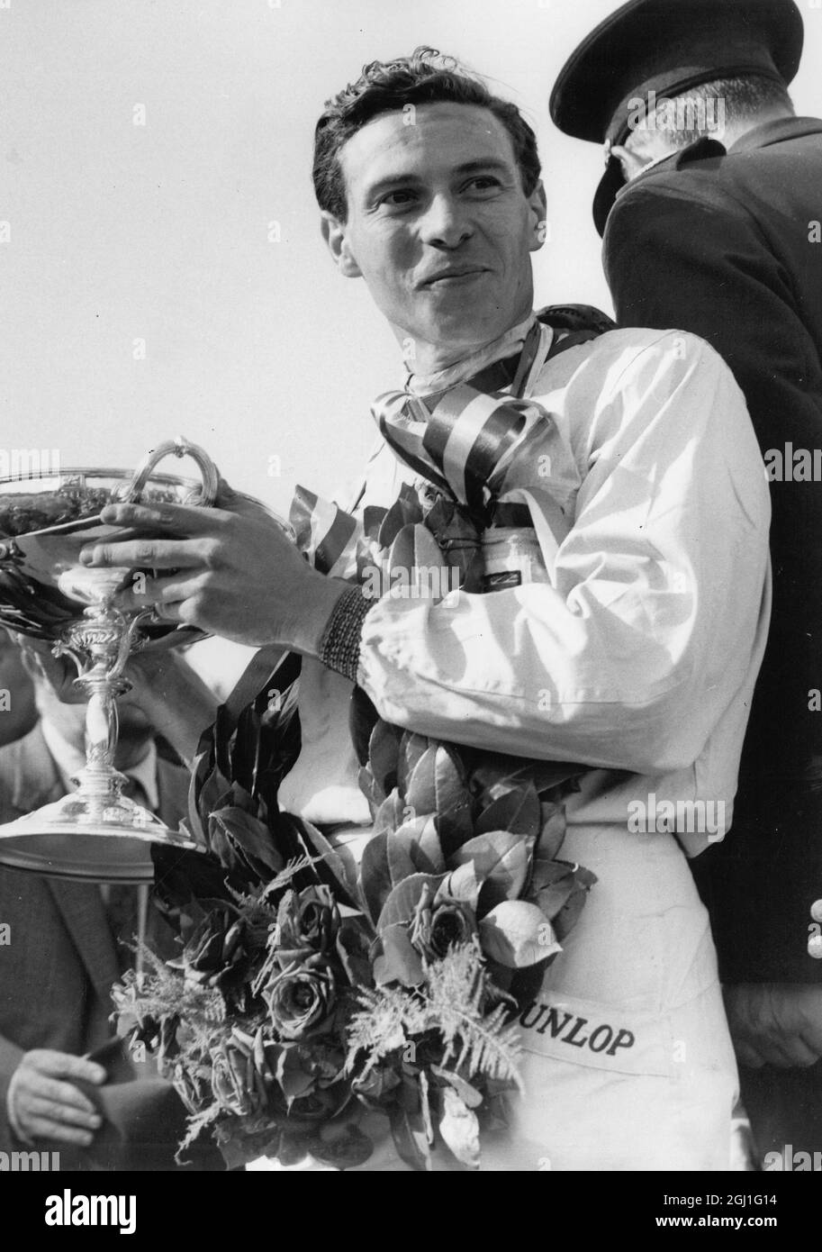 Jim Clark : 1936 - 1968 , britischer Formel-1-Rennfahrer aus Schottland , gezeigt bei Aintree , Liverpool , England , Gewinner des RAC British Grand Prix in seinem Lotus 22. Juli 1962 Stockfoto